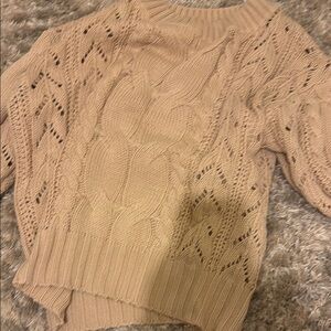 Beige Cable Knit Sweater